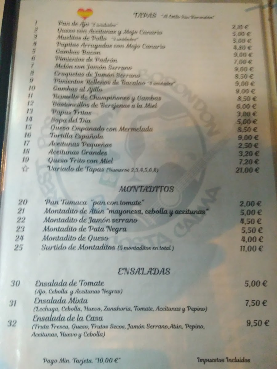 Restaurante San Borondón Menu - Image 6